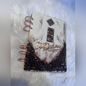 Coffee Infusion Resin Notebook: Capturing 'Good Day' Essence in Design